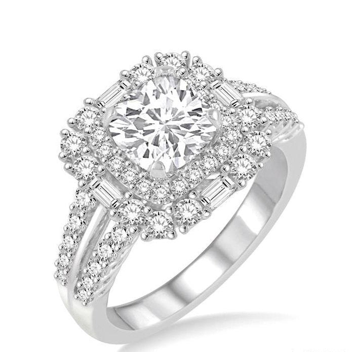 Parkplace Jewelers Cushion Shape Semi-Mount Halo Diamond Engagement Ring 235A1PPFRWG-SM