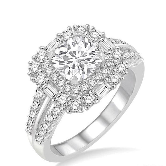 Parkplace Jewelers Cushion Shape Semi-Mount Halo Diamond Engagement Ring 235A1PPFRWG-SM