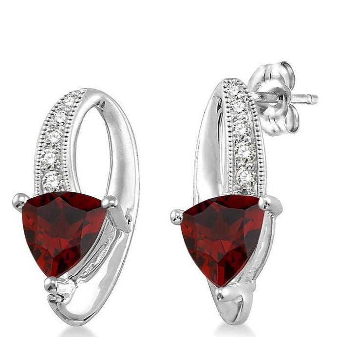 Parkplace Jewelers Trillion Shape Gemstone & Diamond Earrings 61009PPTSERGTWG
