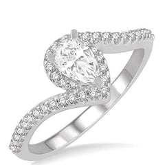 Parkplace Jewelers Pear Shape Halo Diamond Engagement Ring 240L3PPFHWG-LE