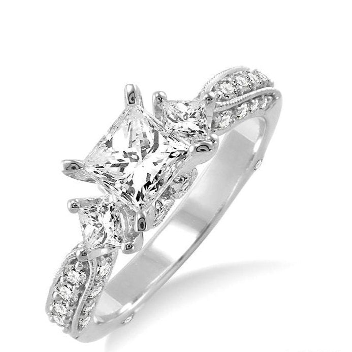 Parkplace Jewelers Princess Shape Past Present & Future Diamond Engagement Ring 25600PPFVWG-LE-1.45