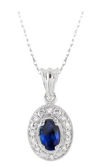 Parkplace Jewelers Oval Shape Gemstone & Diamond Pendant 58199PPFSPDSPWG