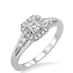 Parkplace Jewelers Princess Shape Halo Diamond Engagement Ring 14943PPFHWG-LE