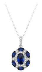 Parkplace Jewelers Oval Shape Gemstone & Halo Diamond Pendant 57468PPFHPDSPWG