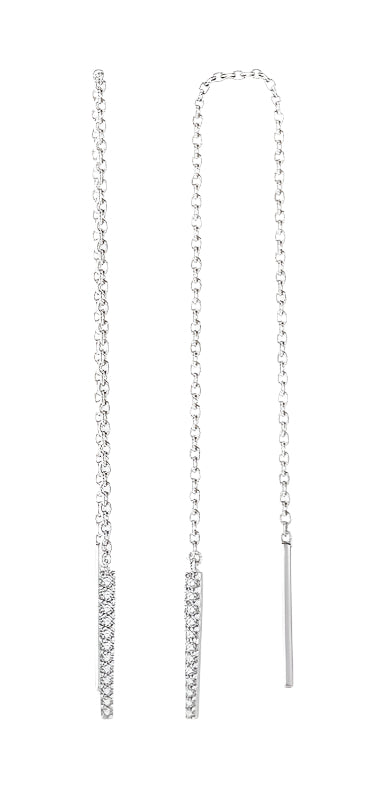 Parkplace Jewelers Tapered Threader Diamond Long Earrings 686G8PPTSERWG