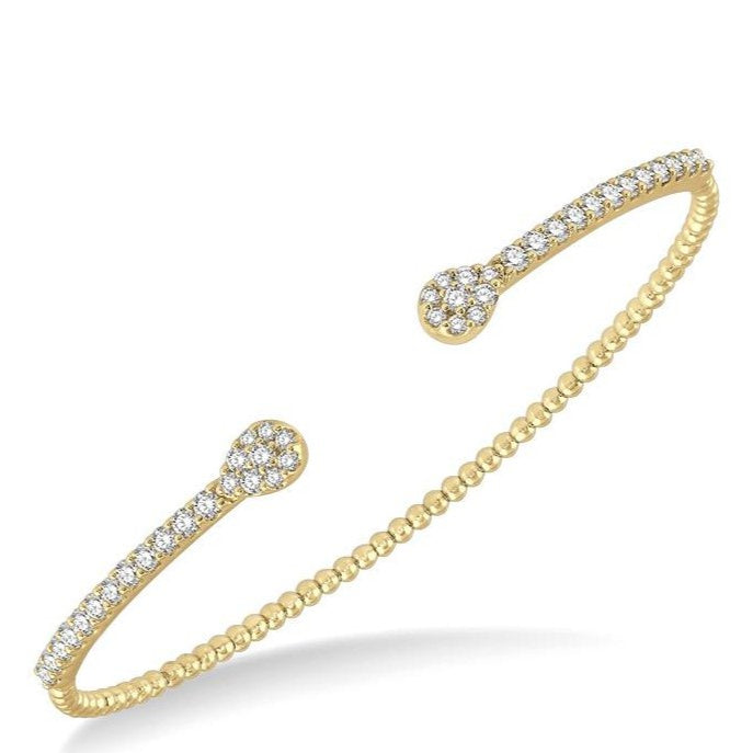 Parkplace Jewelers Stackable Pear Shape Diamond Open Cuff Bangle 799C1PPFGYG