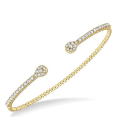 Parkplace Jewelers Stackable Pear Shape Diamond Open Cuff Bangle 799C1PPFGYG