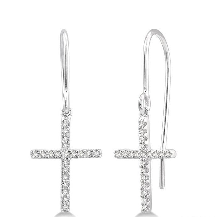 Parkplace Jewelers Cross Petite Diamond Fashion Earrings 624A8PPTSERWG