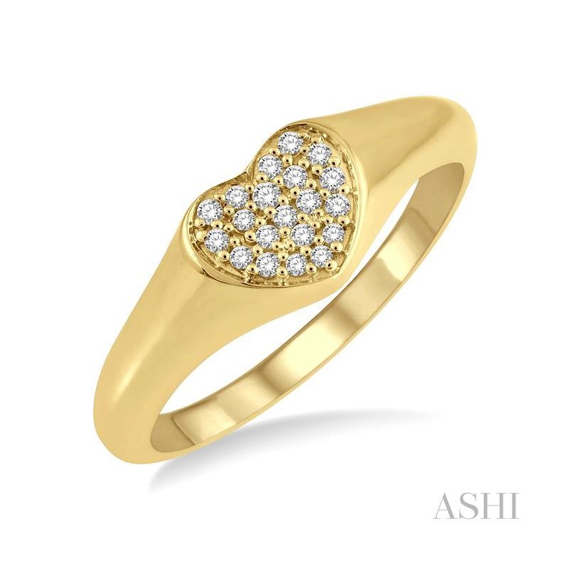 ASHI Heart Shape Diamond Signet Ring 372C8PPTSYG