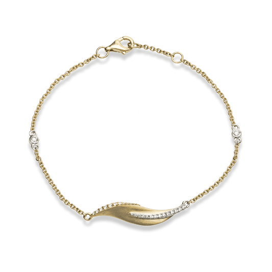Fallen Leaves Bracelet in 18k Gold with Diamonds LB2282_WHITE_18K_X