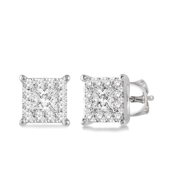 Parkplace Jewelers Princess Shape Lovebright Diamond Stud Earrings 98445PPFVERWG