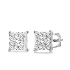 Parkplace Jewelers Princess Shape Lovebright Diamond Stud Earrings 98445PPFVERWG