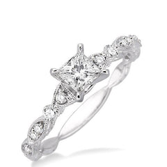 Parkplace Jewelers Princess Shape Semi-Mount Diamond Engagement Ring 22377PPFHWG-SM