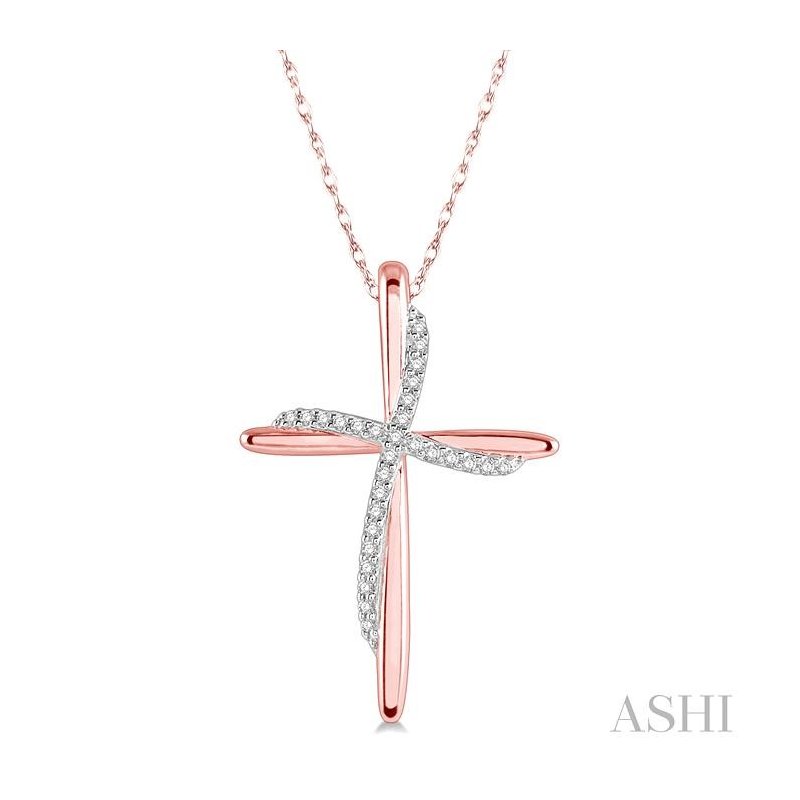 ASHI Cross Diamond Fashion Pendant 956A8PPTSPDPG