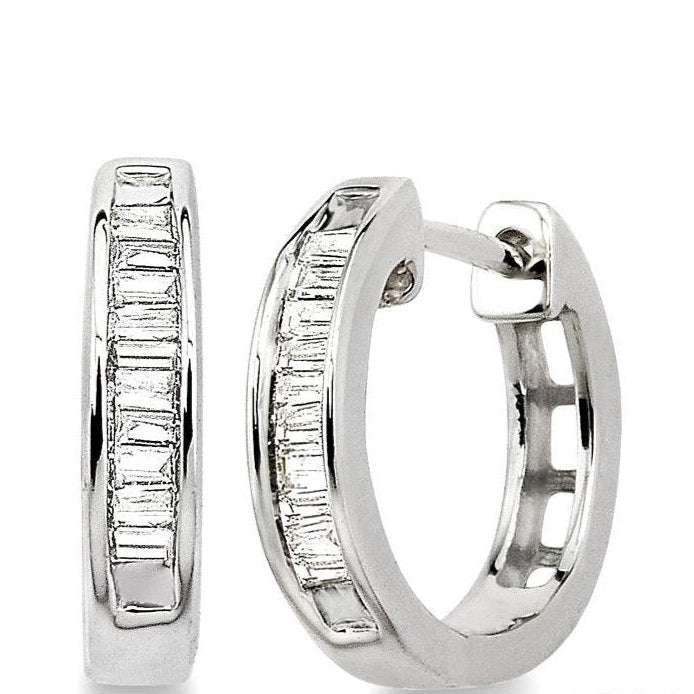 Parkplace Jewelers Baguette Diamond Huggie Earrings 62908PPTXERW