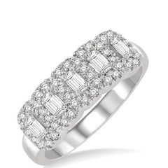 Parkplace Jewelers Emerald Shape 5 Stone Halo Half Eternity Diamond Wedding Band 315E1PPFHWG