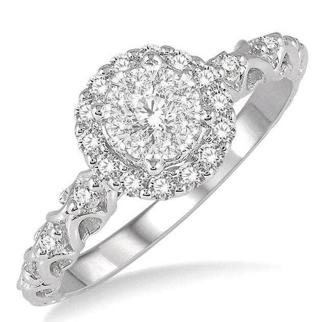 Parkplace Jewelers Round Shape Halo Lovebright Diamond Engagement Ring 15964PPFVWG-LE