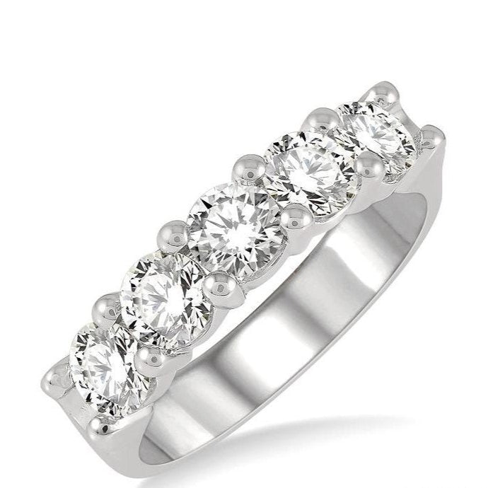 Parkplace Jewelers Round Shape 5 Stone Diamond Wedding Band 33340PPFGWG-1.50