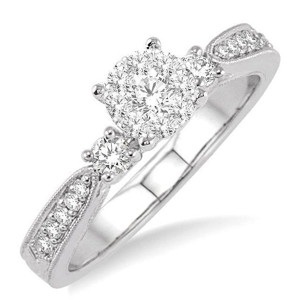 Parkplace Jewelers Round Shape Lovebright Diamond Engagement Ring 15325PPFHWG-LE