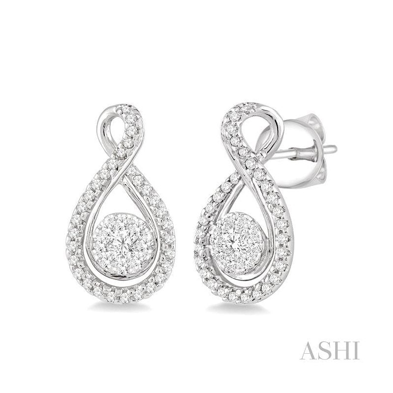ASHI Round Shape Lovebright Diamond Earrings 94903PPFVERWG