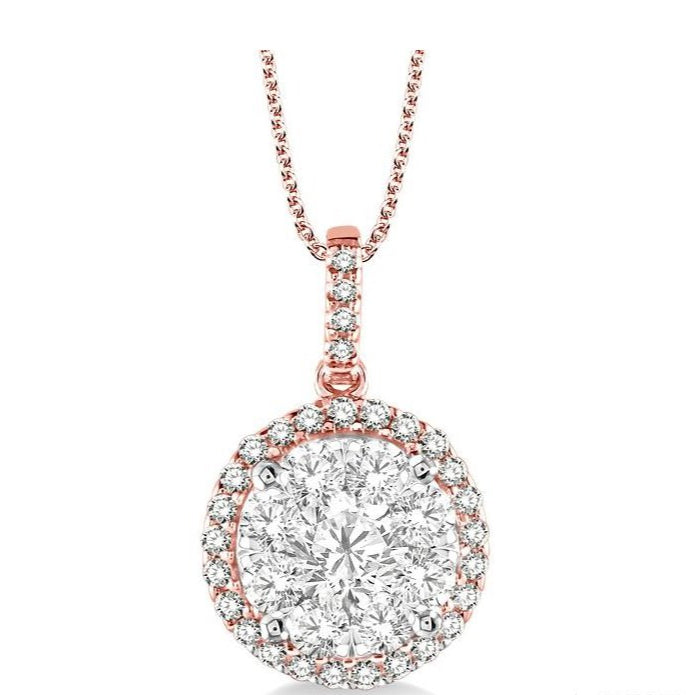 Parkplace Jewelers Round Shape Halo Lovebright Essential Diamond Pendant 94910PPFVPDPW-1.50