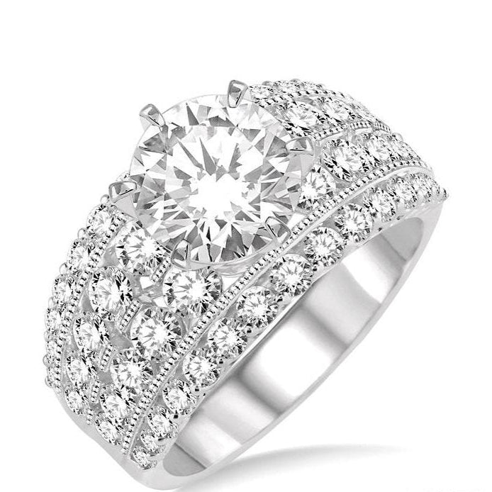 Parkplace Jewelers Round Shape Semi-Mount Diamond Engagement Ring 17280PPFRWG-SM-2.10