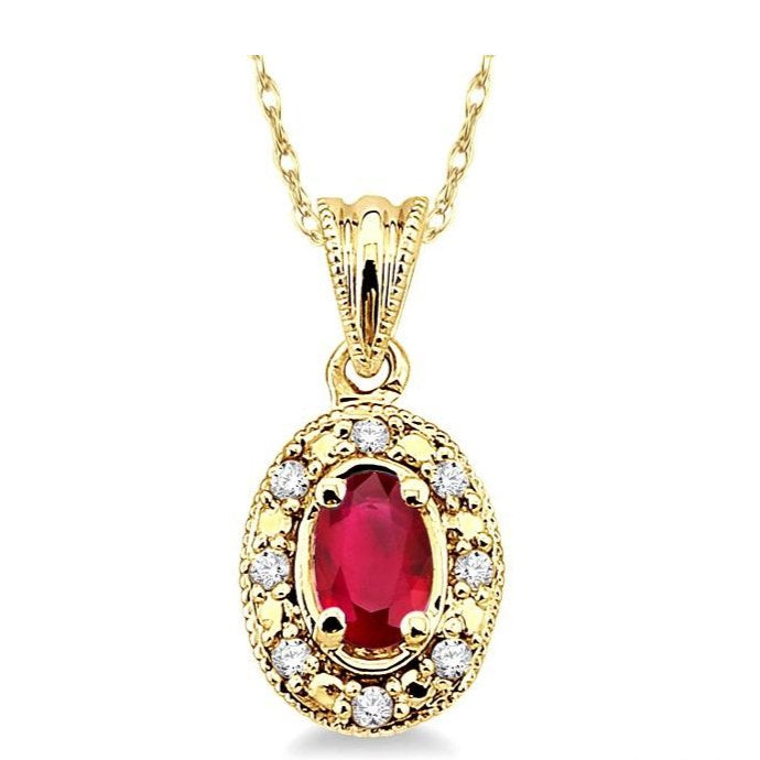 Parkplace Jewelers Oval Shape Gemstone & Diamond Pendant 58199PPTSPDRBYG