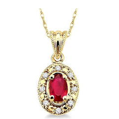 Parkplace Jewelers Oval Shape Gemstone & Diamond Pendant 58199PPTSPDRBYG