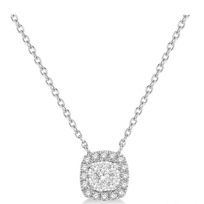 Parkplace Jewelers Cushion Shape Halo Lovebright Essential Diamond Pendant 99660PPFHNKWG