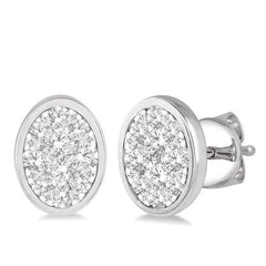 Parkplace Jewelers Oval Shape Lovebright Essential Diamond Stud Earrings 918B3PPFGERWG