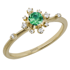 Garden Gemstone Ring In 18k Gold with Diamonds LR2250 WHITE 18K X