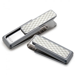 MClip Natural Anodized White Golf Ball Money Clip GO-NMA-WHGB