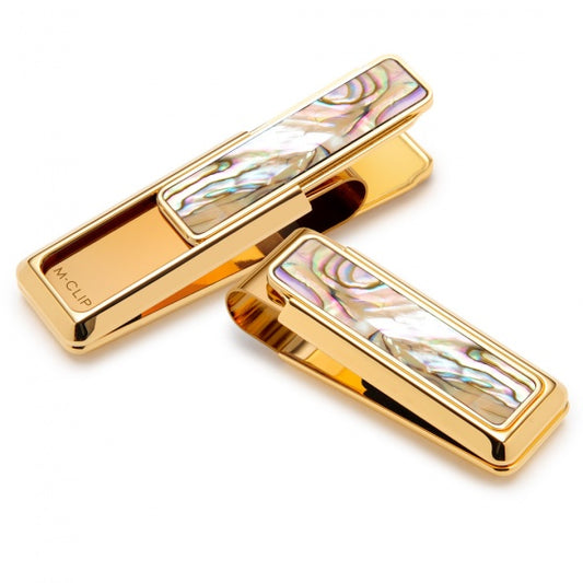 MClip New Yorker Gold Yellow Abalone Money Clip NY-GLD-YLAB