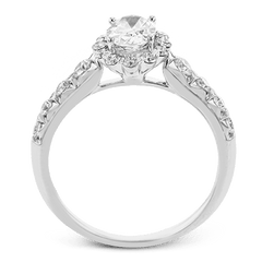 Halo Engagement Ring in 18K Gold with Diamonds LR3049 WHITE 18K X