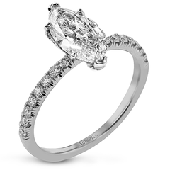 Marquise-cut Engagement Ring & Matching Wedding Band in 18k Gold with Diamonds LR1083-MQ WHITE 18K SET
