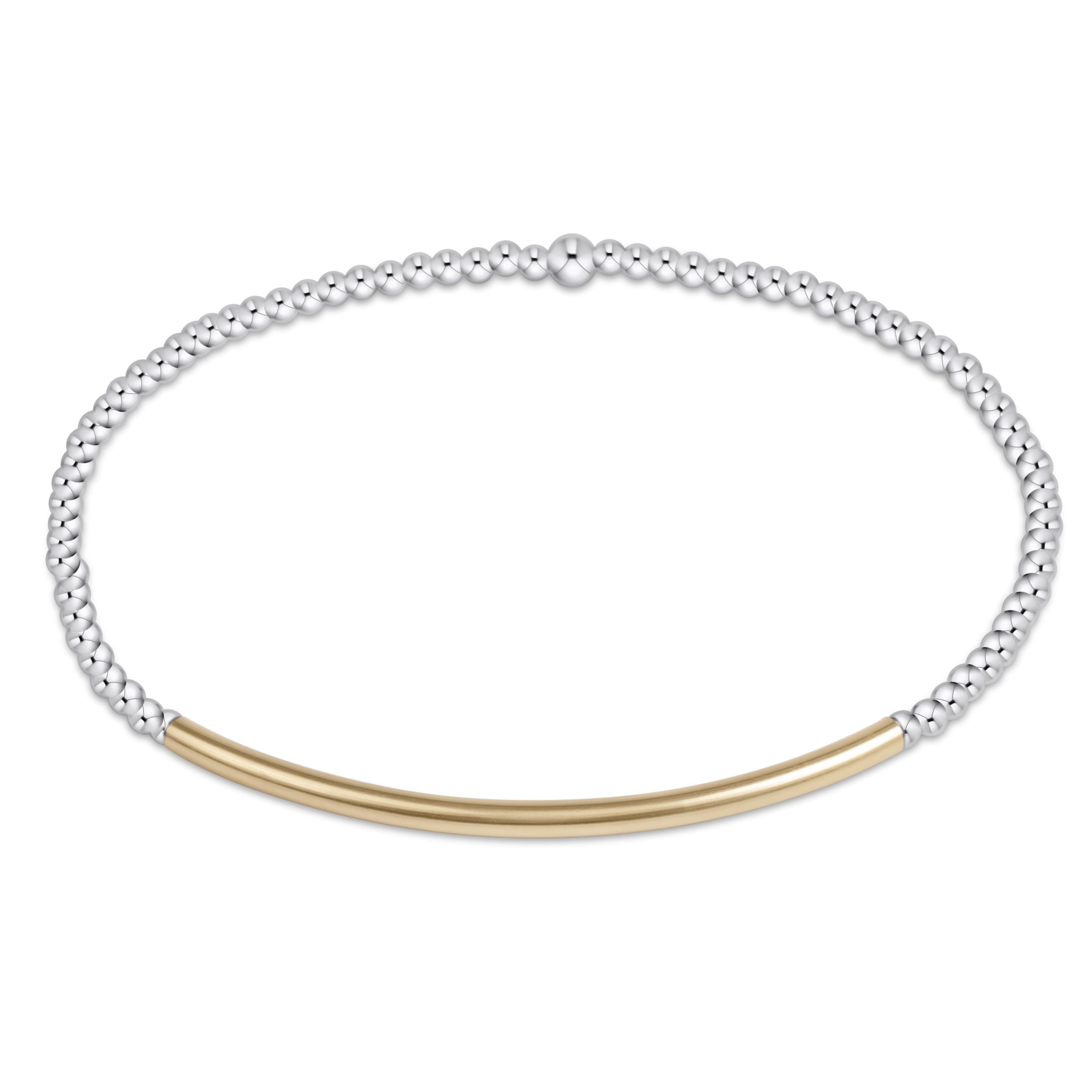 Enewton Classic Sterling Mixed Metal 2mm Bead Bracelet- Bliss Bar Gold BCLSS2BBG