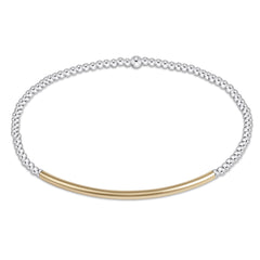 Enewton Classic Sterling Mixed Metal 2mm Bead Bracelet- Bliss Bar Gold BCLSS2BBG