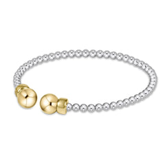 Enewton Classic Sterling Mixed Metal 3mm Bead Cuff- Gold BCLSS3CG