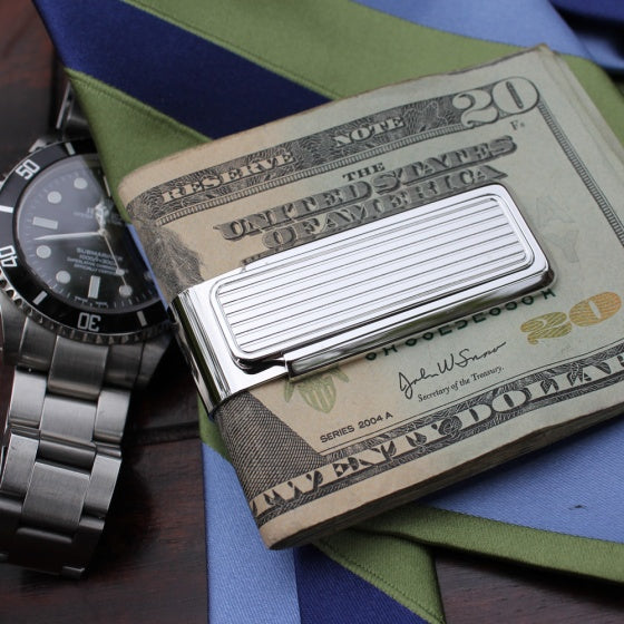 MClip Monterey Rhodium Channeled Slide Money Clip MO-PRP-0000