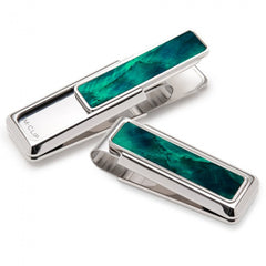 MClip Mother of Pearl Teal Angel Wing Money Clip MP-PRP-TLAW