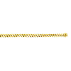 Yellow Gold Polished Semi-solid Classic Miami Cuban Necklace