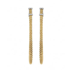 Fope Flexit Essentials 18ct Yellow Gold Diamond Long Mesh Chain Earrings 05E08OX_BB_YW