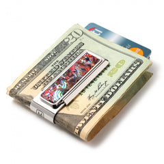 MClip Mother of Pearl Orange Abalone Money Clip MP-PRP-ORAB