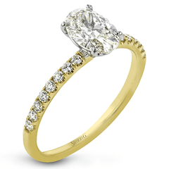 Oval-cut Engagement Ring & Matching Wedding Band in 18k Gold with Diamonds LR1083-OV WHITE 18K SET