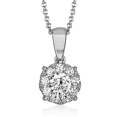 Pendant Necklace in 18k Gold with Diamonds MP1833 WHITE 18K X