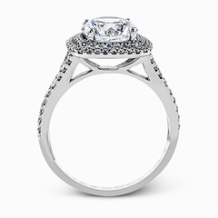 Round-cut Double-Halo Engagement Ring & Matching Wedding Band in 18k Gold with Diamonds MR2461_WHITE_18K_SEMI