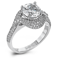 Round-Cut Engagement Ring in 18k Gold with Diamonds DR356 WHITE 18K SEMI