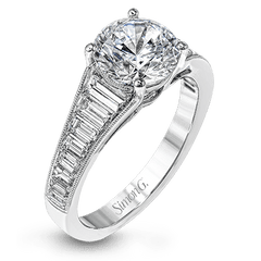 Round-Cut Engagement Ring In 18k Gold With Diamonds MR2358 WHITE 18K SEMI