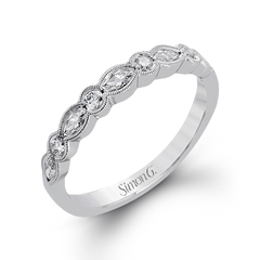 Round-cut Engagement Ring & Matching Wedding Band in 18k Gold with Diamonds MR2566 WHITE 18K SET