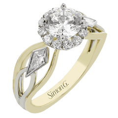 Round-Cut Halo Engagement Ring In 18k Gold With Diamonds LR2970-A WHITE 18K X 2T